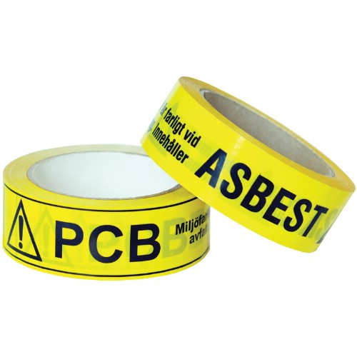 Varningstejp STOKVIS<br />Asbest/PCB